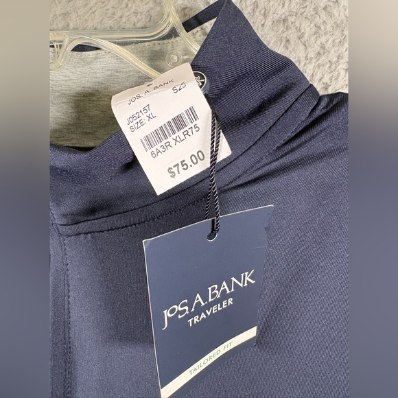 NWT Jos A Bank Travelers 1/4 Zip Mens Shirt XL Navy Tailored Fit Golf Wicking UV - Picture 4 of 11